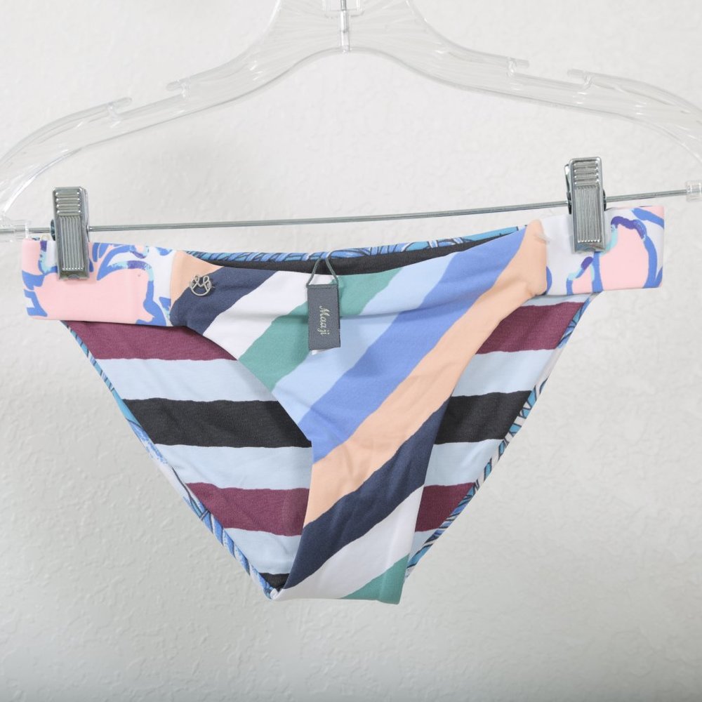 Maaji Reversible bikini bottoms Coral, teals, blues, floral‎ NWOT